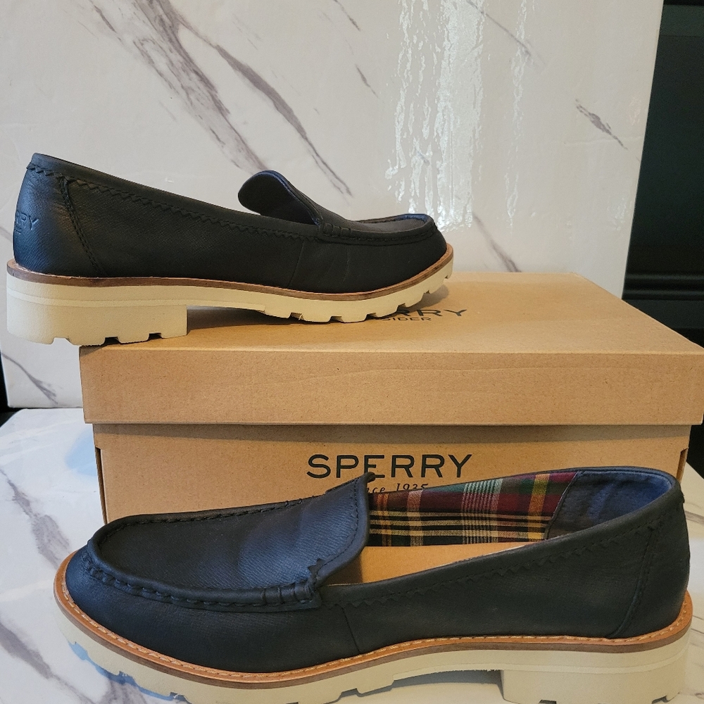 Sperry...Navy Blue Leather Loafers